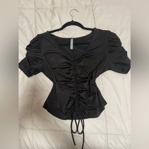 Black ruched top from boutique